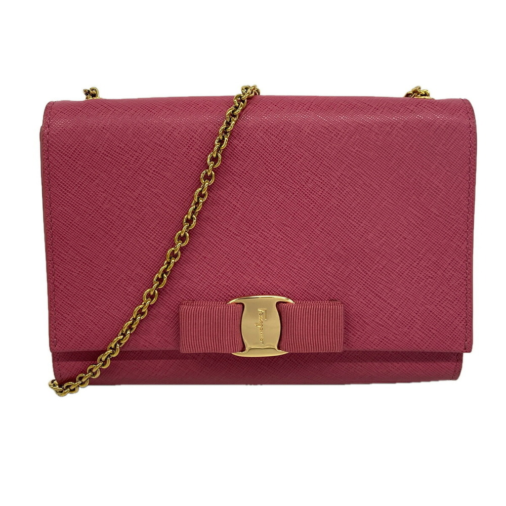 Salvatore Ferragamo Vara Leather Shoulder Bag, Pink, Women's
